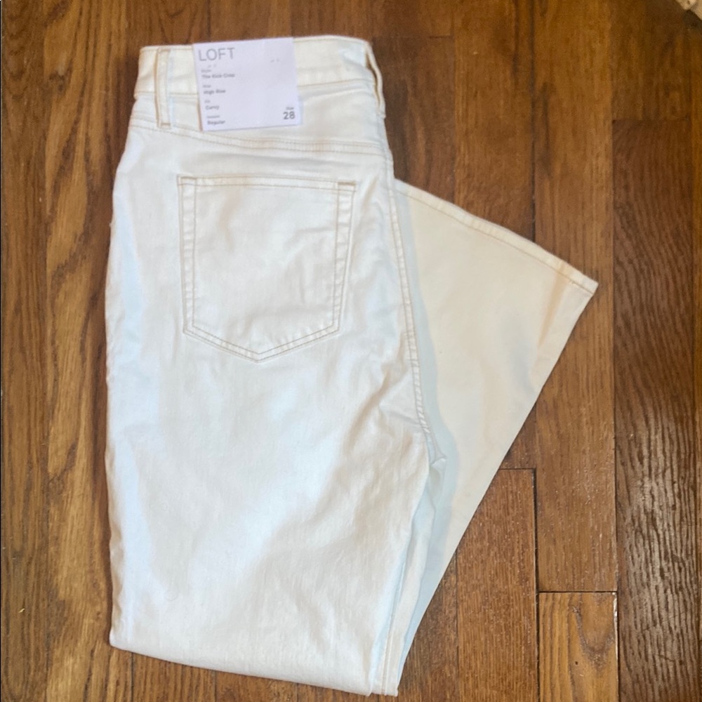 LOFT White Straight Leg Jeans